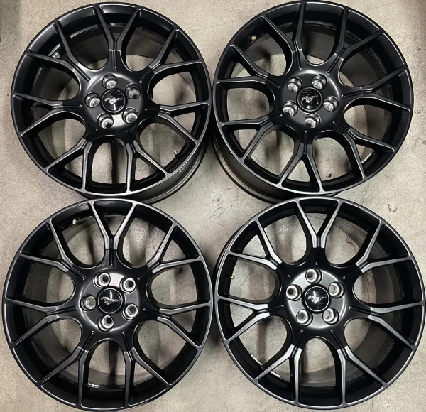 FOUR 2018 FORD MUSTANG FACTORY 19 WHEELS OEM RIMS BLACK 10163 JR3J1007EB