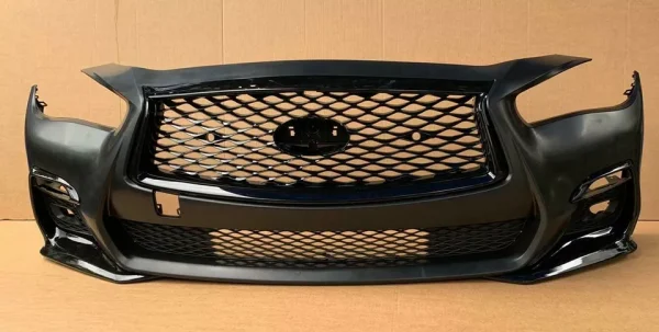 18 - 20 INFINITI Q50 SPORT FRONT BUMPER COVER W/ GRILLE & FOG LAMP BEZEL