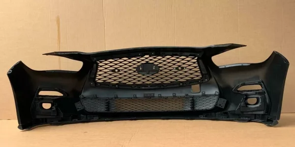 18 - 20 INFINITI Q50 SPORT FRONT BUMPER COVER W/ GRILLE & FOG LAMP BEZEL - Image 2