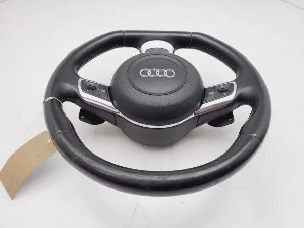 2007 AUDI TT S LINE MK2 (8J) Flat Bottom Leather Steering Wheel + SRS A/Bag - Image 3