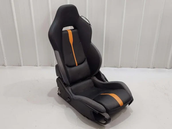 2018 Mclaren 570s Front LH Left Seat Black & Orange Leather & Suede *Flood! Note - Image 7