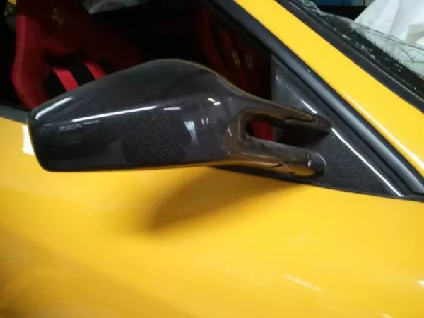 Real Carbon Fibre Full Carbon Mirror Cover Mirror House For Ferrari F430 LHD - Image 2