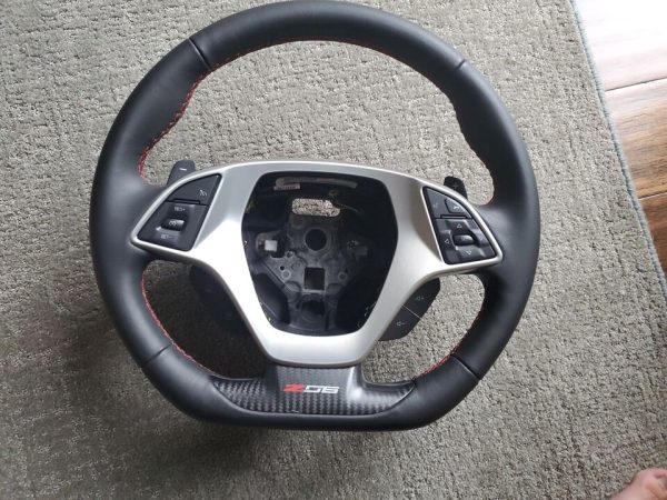 CHEVROLET CORVETTE C7 Z06 CARBON TRIM PADDLE SHIFT SET RACING STEERING WHEEL DISPLAY