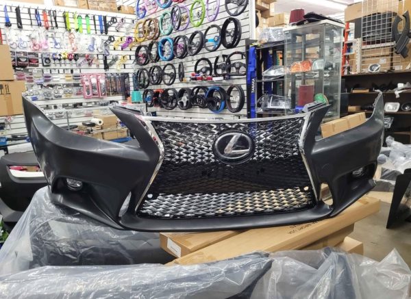 2006-2013 Lexus IS250 IS350 Conversion to 14+ F-Sport front bumper + +FOG Umpainted black material