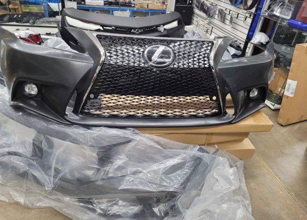 2006-2013 Lexus IS250 IS350 Conversion to 14+ F-Sport front bumper + +FOG Umpainted black material - Image 2