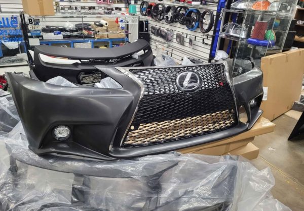 2006-2013 Lexus IS250 IS350 Conversion to 14+ F-Sport front bumper + +FOG Umpainted black material - Image 3