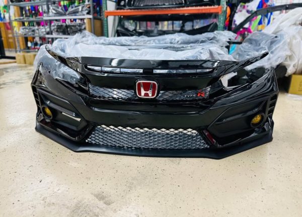 2016-2021 HONDA CIVIC FRONT BUMPER TYPE R STYLE fit sedan coupe hatchback painted black - Image 2