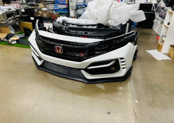 2016-2021 Honda Civic Type R Style Front Bumper Cover Kit Sedan Coupe 10th  HACHTBACK  PAINTED WHITE - Image 5