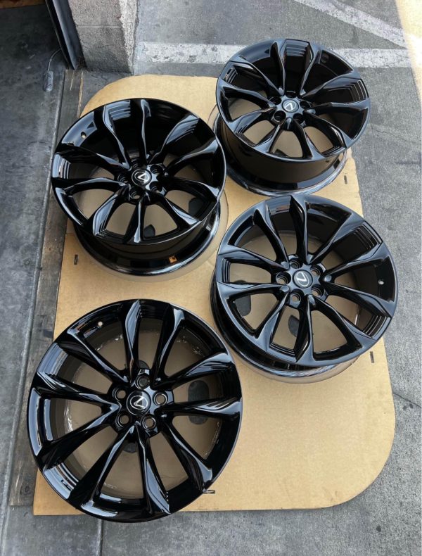 21” FORGED LEXUS LC500 GLOSS BLACK STAGGERED WHEELS OEM STOCK FACTORY LS500 RIMS