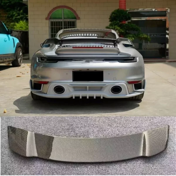 Dry Carbon Fiber Car Rear Wing For Porsche Carrera 911 992 Turbo S 19-22 - Image 2