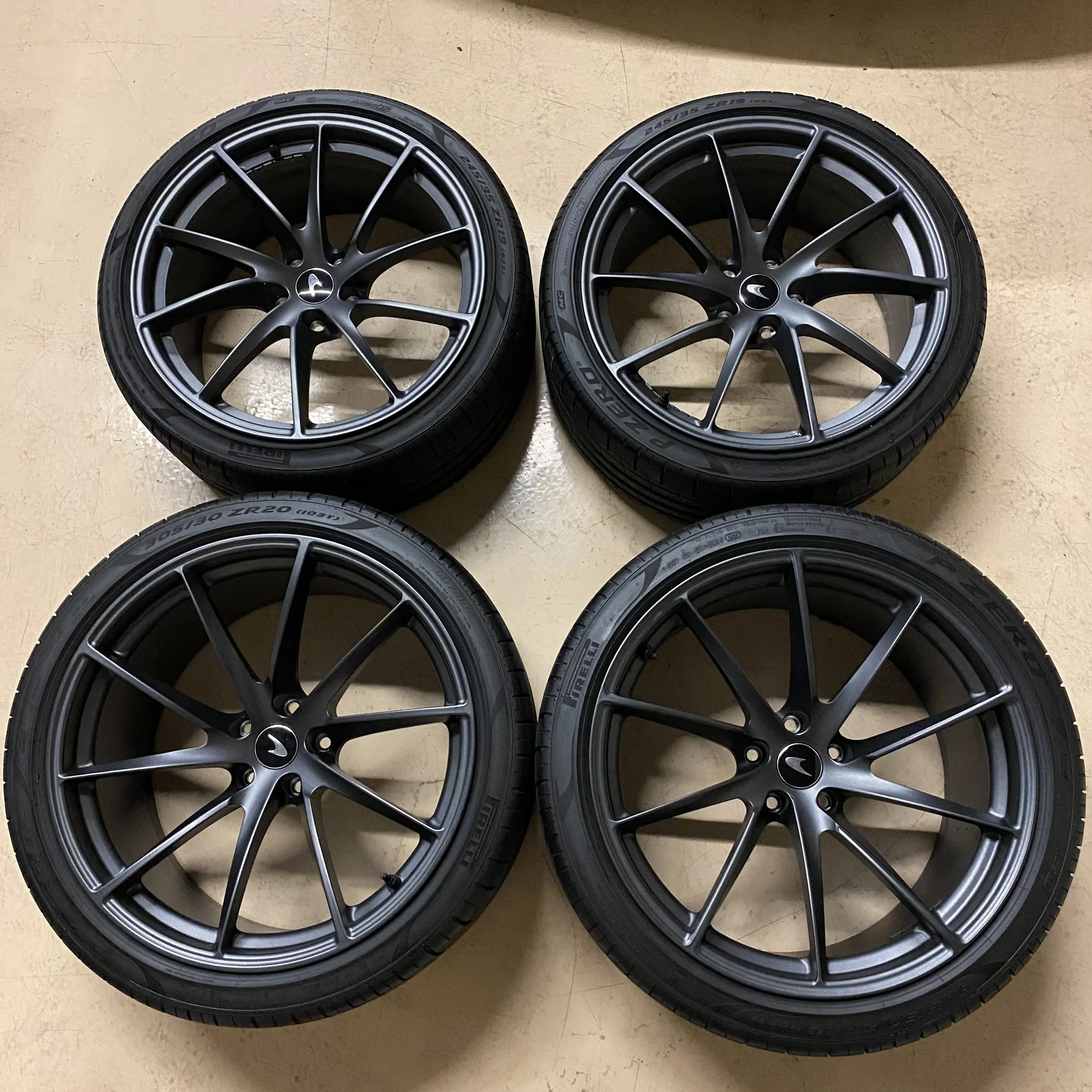 McLaren 720S Light Weight Forged Wheels OEM 10 Spoke Set W/ Tires