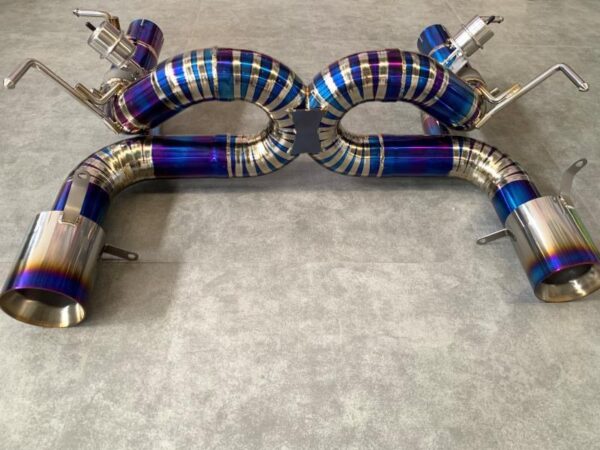 New Ferrari F8 Tributo titanium and stainless steel race exhaust systems with valves - Image 7