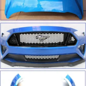 front bumper cover grille hood fender set Blue for 2018 - 23 Ford Mustang GT