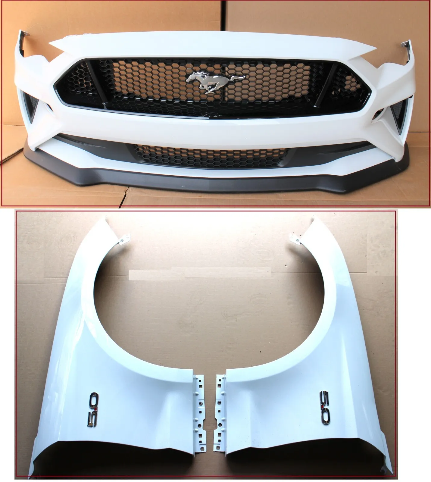 2018 - 23 Ford Mustang GT front bumper cover grille fender set Oxford White Z1