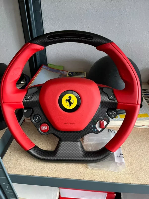 Steering Wheel Red Leather Carbon Fiber LED OEM Ferrari original - Image 11
