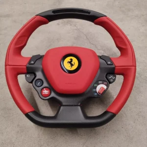 Steering Wheel Red Leather Carbon Fiber LED OEM Ferrari original