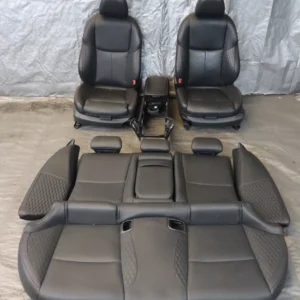 18-23 INFINITI Q50 RED SPORT 400 3.0T OEM BLACK LEATHER RED STITCH SEATS CONSOLE