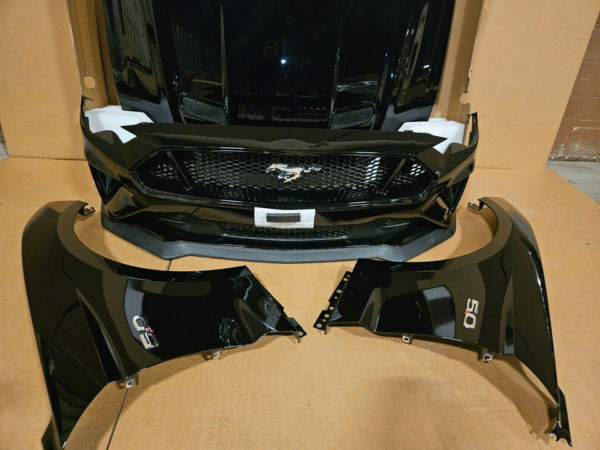 2018-2023 Ford Mustang GT Front Bumper Cover Hood Fender Set BLACK G1 - Image 2