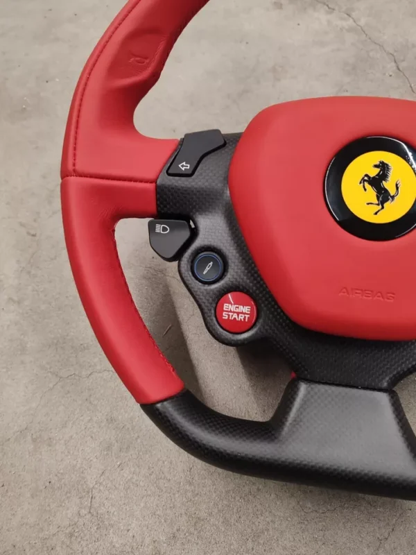 Steering Wheel Red Leather Carbon Fiber LED OEM Ferrari original - Image 8