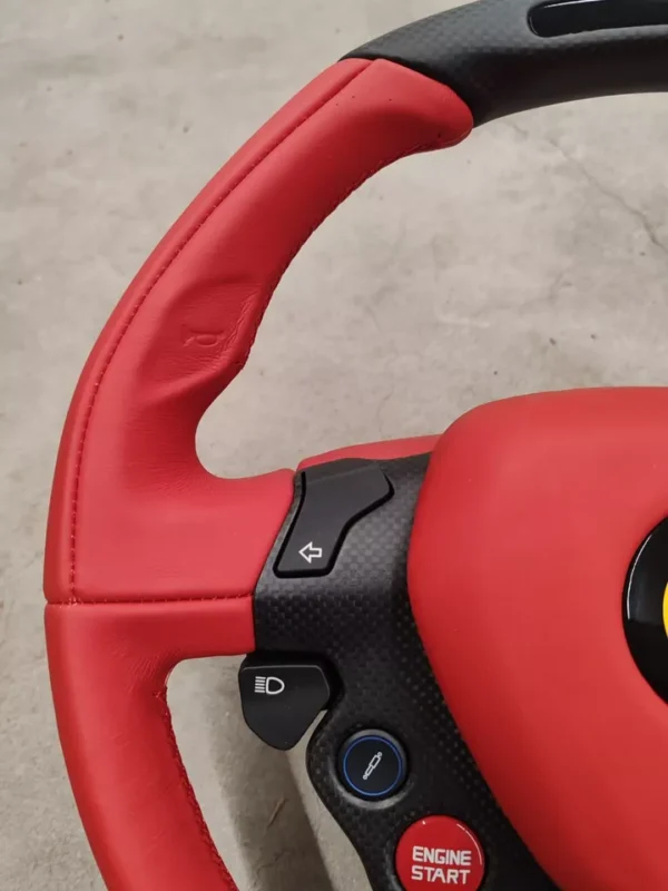 Steering Wheel Red Leather Carbon Fiber LED OEM Ferrari original - Image 3