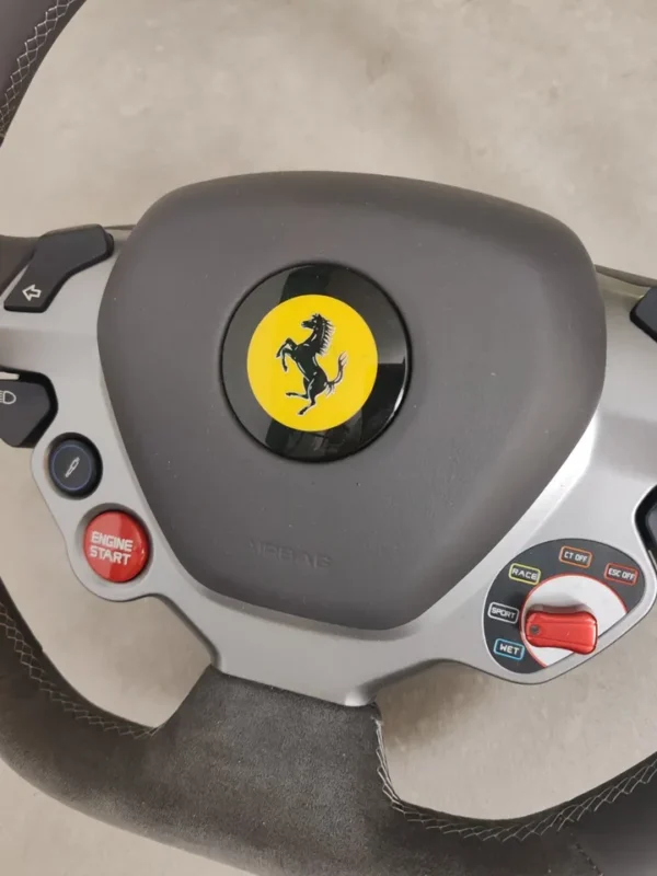 Steering Wheel Gray Leather Carbon Fiber LED OEM Ferrari original - Image 9