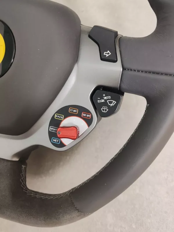Steering Wheel Gray Leather Carbon Fiber LED OEM Ferrari original - Image 8