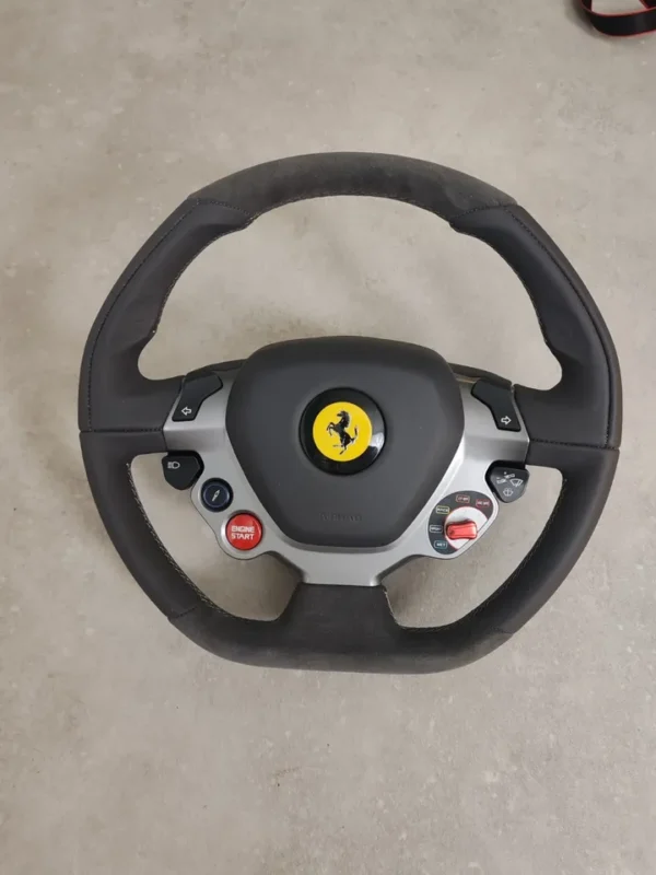 Steering Wheel Gray Leather Carbon Fiber LED OEM Ferrari original