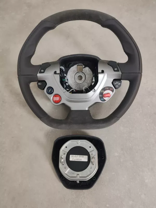 Steering Wheel Gray Leather Carbon Fiber LED OEM Ferrari original - Image 5