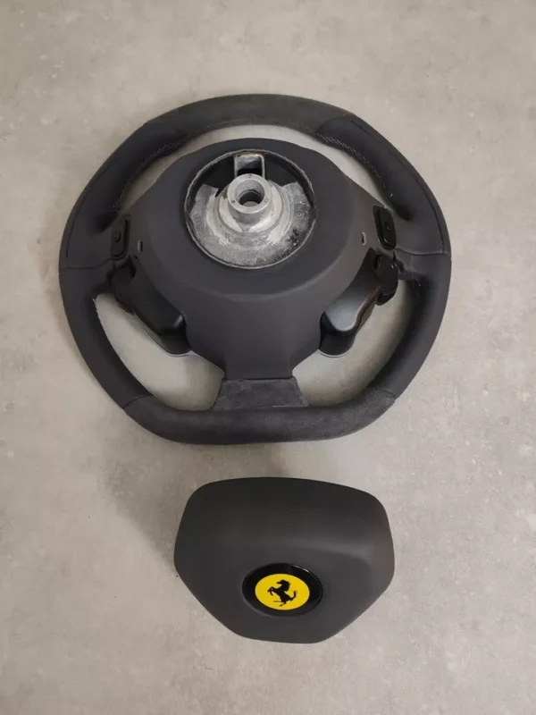 Steering Wheel Gray Leather Carbon Fiber LED OEM Ferrari original - Image 2