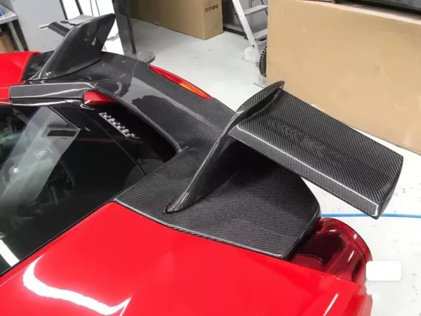 CARBON FIBER REAR WING TRUNK LIP TAIL SPOILER FOR Ferrari 488 GTB MAN Style - Image 3
