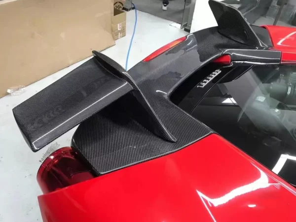 CARBON FIBER REAR WING TRUNK LIP TAIL SPOILER FOR Ferrari 488 GTB MAN Style - Image 2