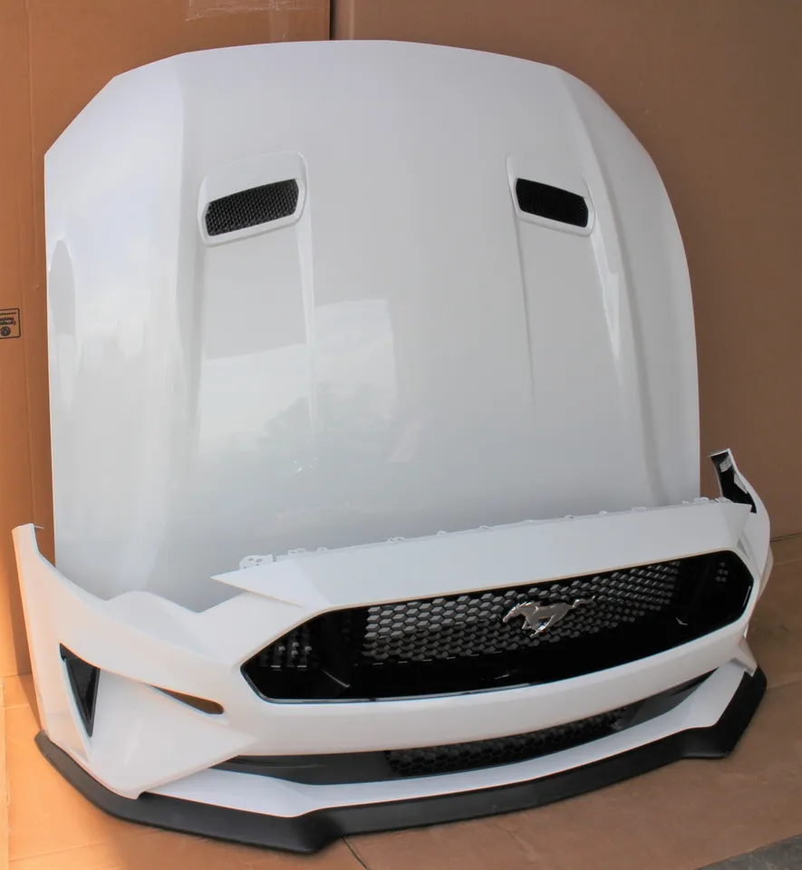 2018 - 23 Ford Mustang GT front bumper cover grille hood set Oxford white