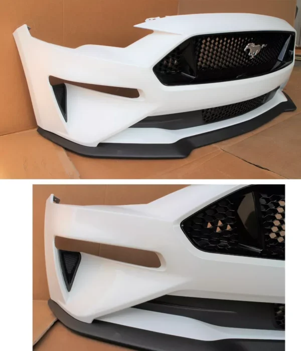 2018 - 23 Ford Mustang GT front bumper cover grille hood set Oxford white - Image 2