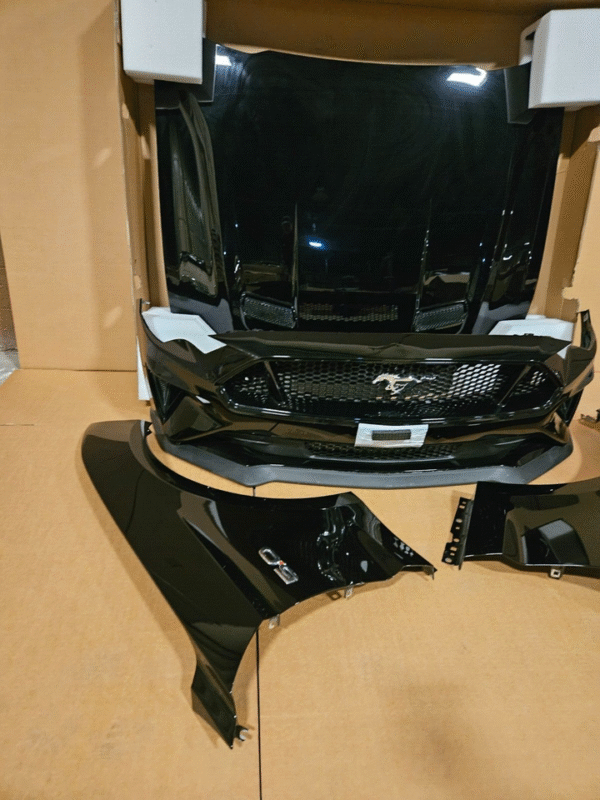 2018-2023 Ford Mustang GT Front Bumper Cover Hood Fender Set BLACK G1 - Image 4
