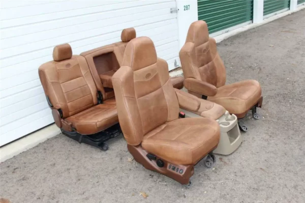 99-2010 FORD F250 F350 KING RANCH LEATHER SEATS BUCKETS NICE CREW CAB 2006 - Image 5