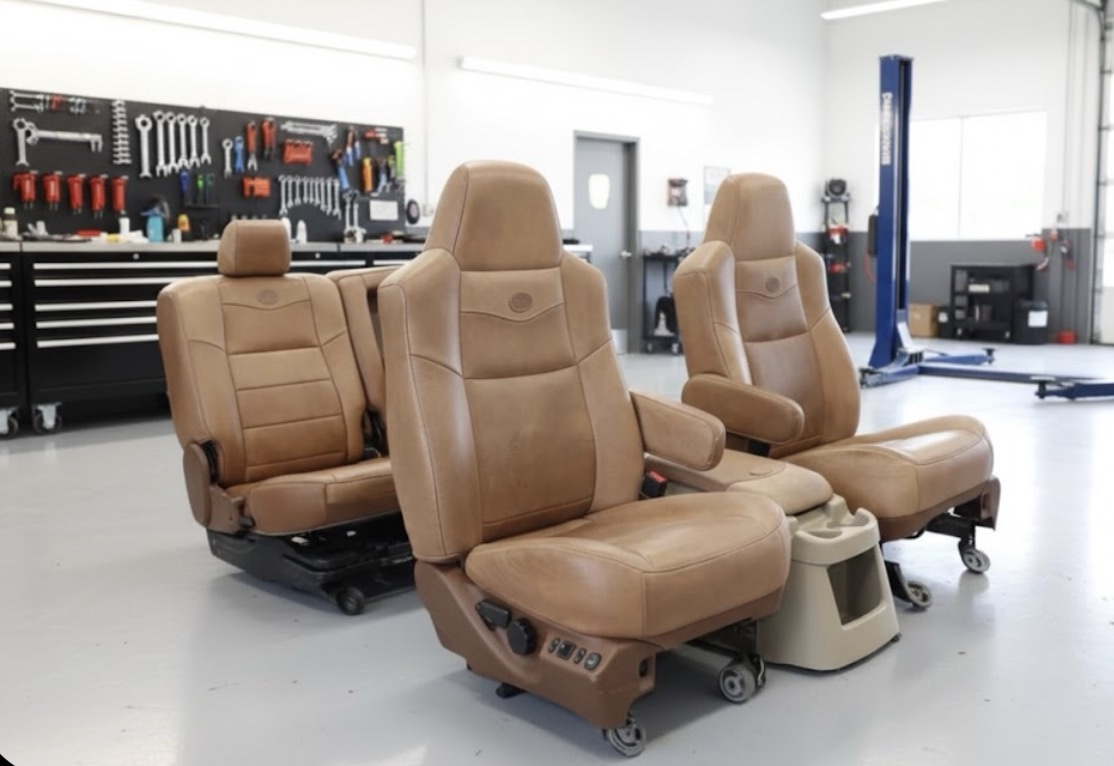 99-2010 FORD F250 F350 KING RANCH LEATHER SEATS BUCKETS NICE CREW CAB 2006 - Image 3