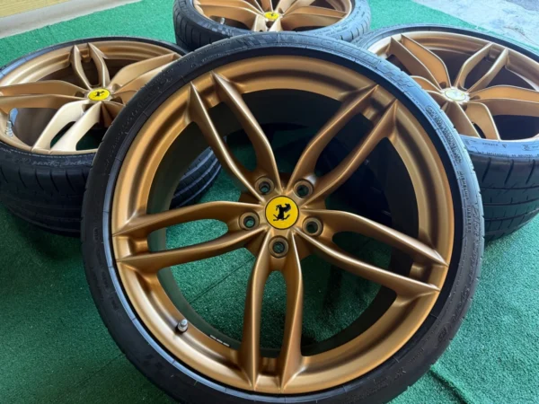 Ferrari 488 Wheels OEM GTB OEM Factory 458 Tires Factory Gold Rare - Image 2