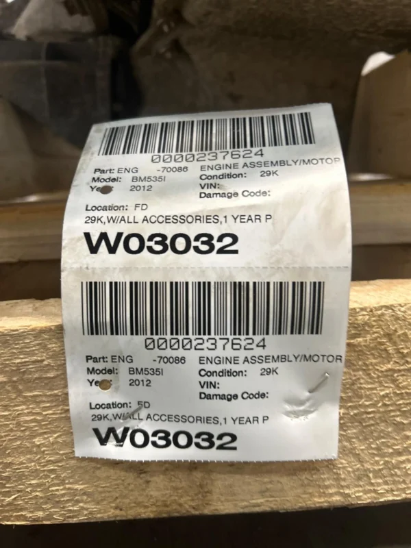 2012 BMW 535I XDrive 3.0L Turbo Engine Assembly 29K Miles Motor AWD N55B30A 2013 - Image 2