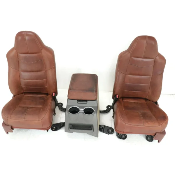 2008-2010 FORD F250 KING RANCH FRONT & REAR SEAT SET W/ CENTER CONSOLE -WILL FIT 99-10 SUPERDUTY - Image 2