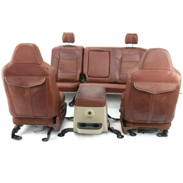 2008-2010 FORD F250 KING RANCH FRONT & REAR SEAT SET W/ CENTER CONSOLE -WILL FIT 99-10 SUPERDUTY - Image 8