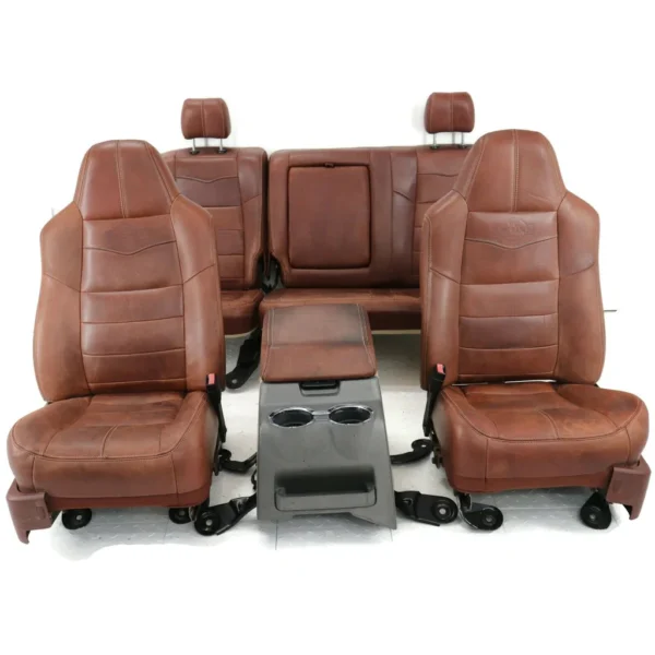 2008-2010 FORD F250 KING RANCH FRONT & REAR SEAT SET W/ CENTER CONSOLE -WILL FIT 99-10 SUPERDUTY - Image 7