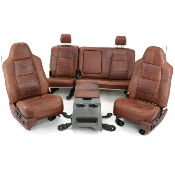 2008-2010 FORD F250 KING RANCH FRONT & REAR SEAT SET W/ CENTER CONSOLE -WILL FIT 99-10 SUPERDUTY
