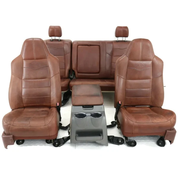 2008-2010 FORD F250 KING RANCH FRONT & REAR SEAT SET W/ CENTER CONSOLE -WILL FIT 99-10 SUPERDUTY - Image 5
