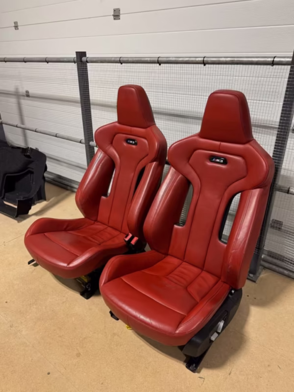BMW F80 M3 Competition Seats Interior Leather Sakhir Orange - Image 4