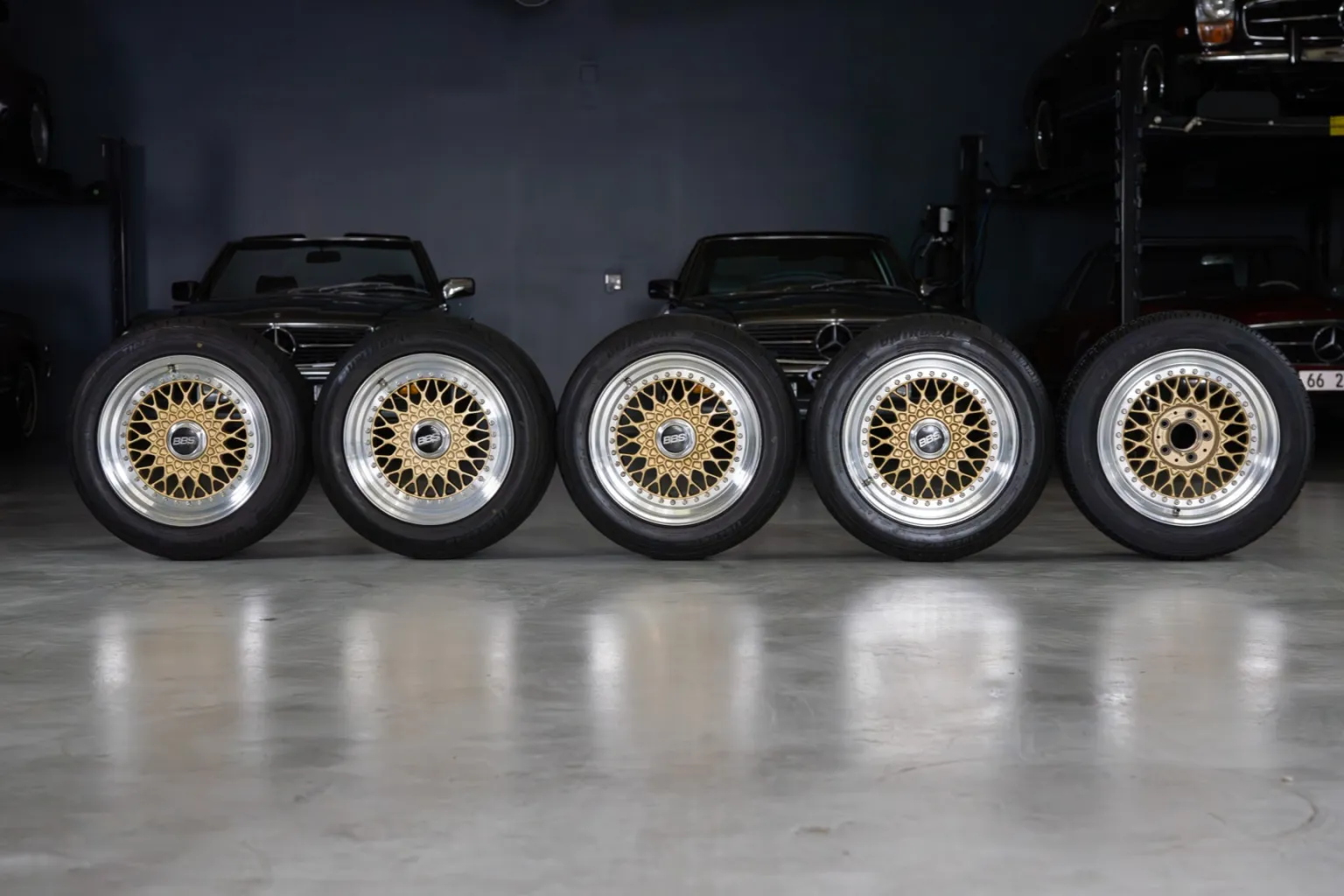 Set of Five 16×8″ BBS RS for Mercedes-Benz