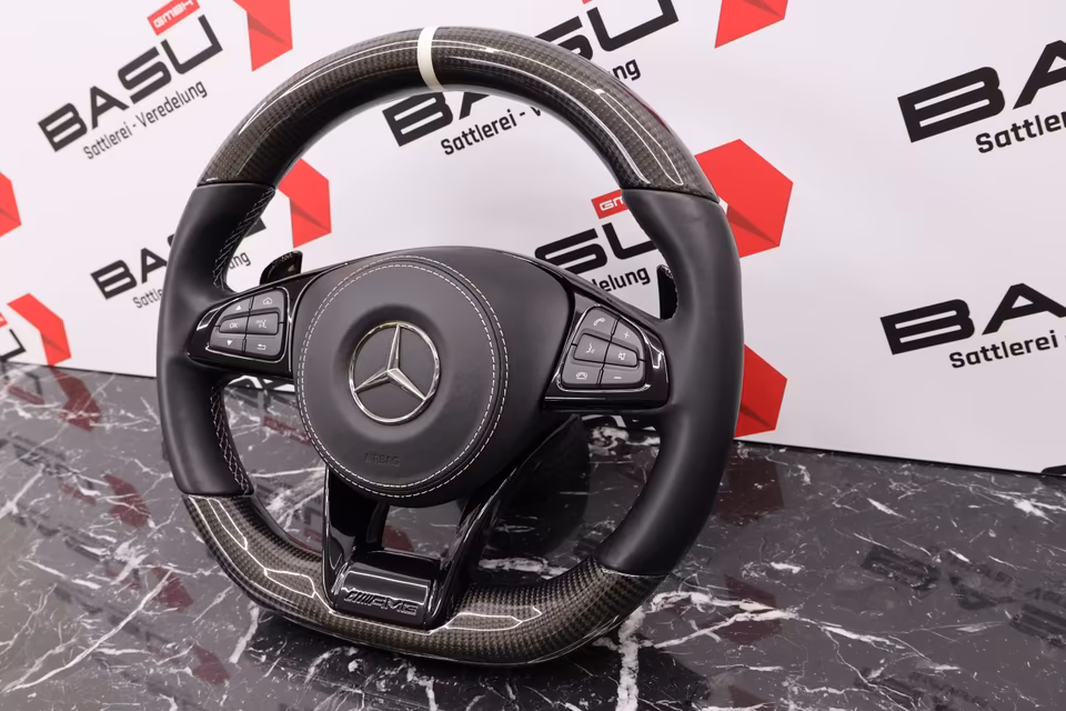 Carbon Steering Wheel Refinement for Mercedes AMG Performance C63 E63 S63 G63 GLE 63 GLS63 SL63 A45 CLA45 - Image 5
