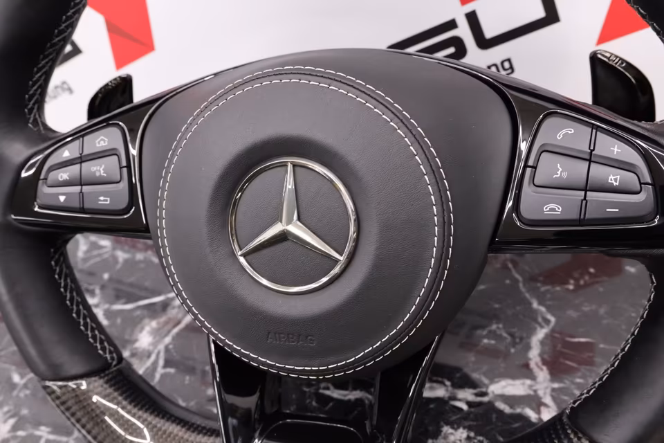 Carbon Steering Wheel Refinement for Mercedes AMG Performance C63 E63 S63 G63 GLE 63 GLS63 SL63 A45 CLA45 - Image 2