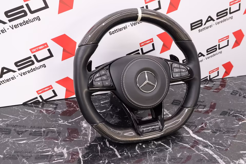 Carbon Steering Wheel Refinement for Mercedes AMG Performance C63 E63 S63 G63 GLE 63 GLS63 SL63 A45 CLA45 - Image 4