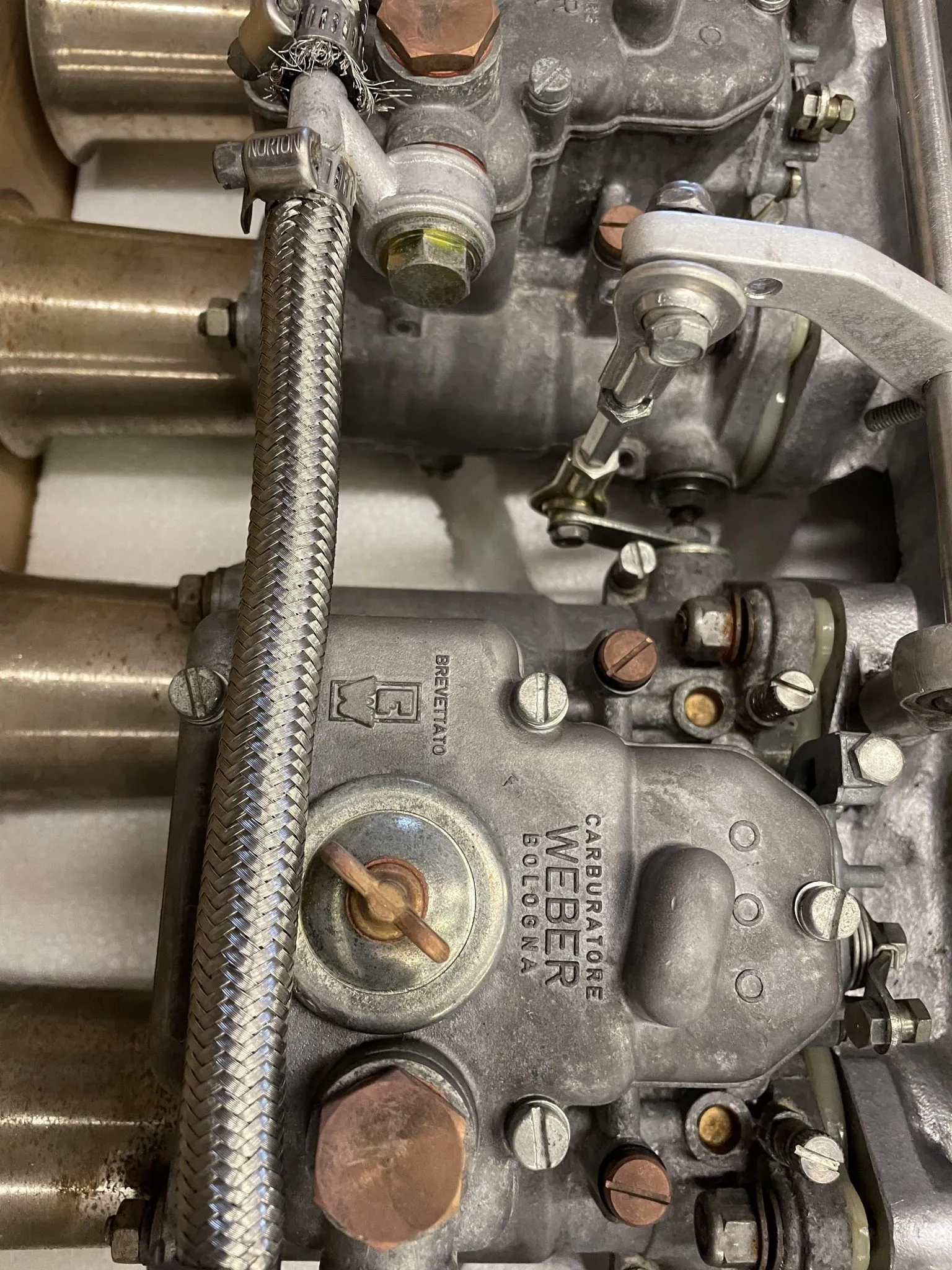 Three Weber 45 DCOE Carburetors and Warneford Intake Manifold for Jaguar - Image 6