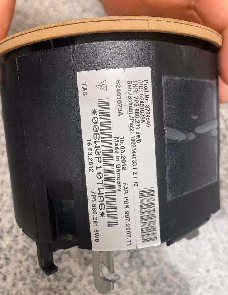 Porsche Cayenne Leather Steering Wheel beige with Airbag Original NEW - Image 2